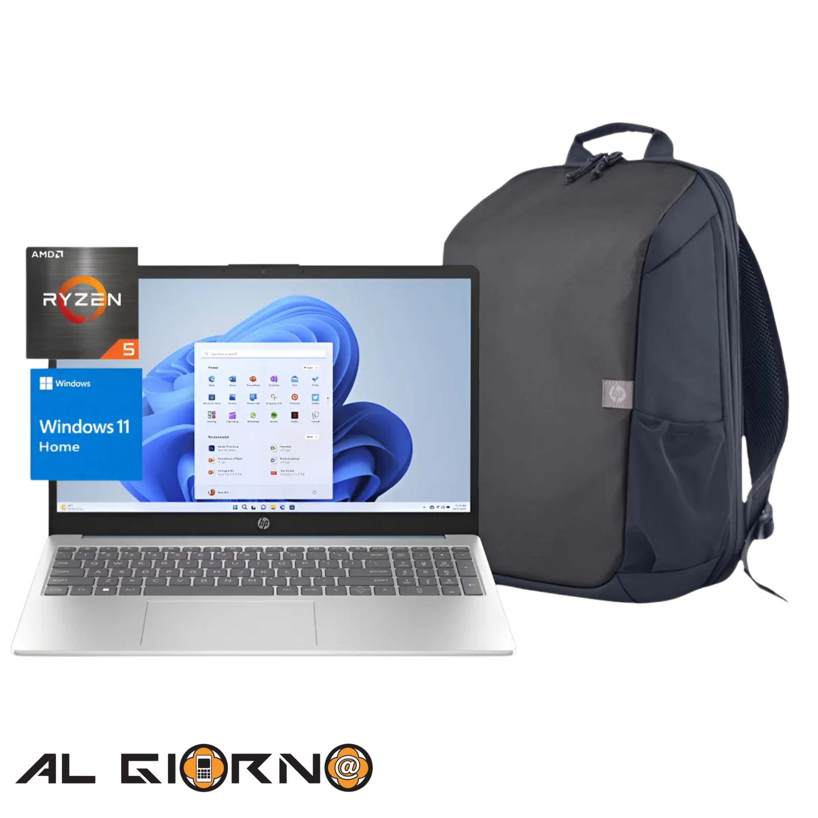 AG4132_IMG_0 Laptop Hp Ryzen 5 512gb 8 Ram 15.6 Fhd + Bolso Hp Travel 18L - Imagen 1