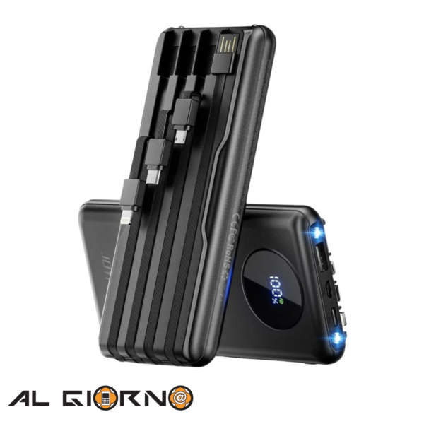 Powerbank 4 En 1 Lightning/ Usb C/ Micro Usb/ Usb A/10000 mAh