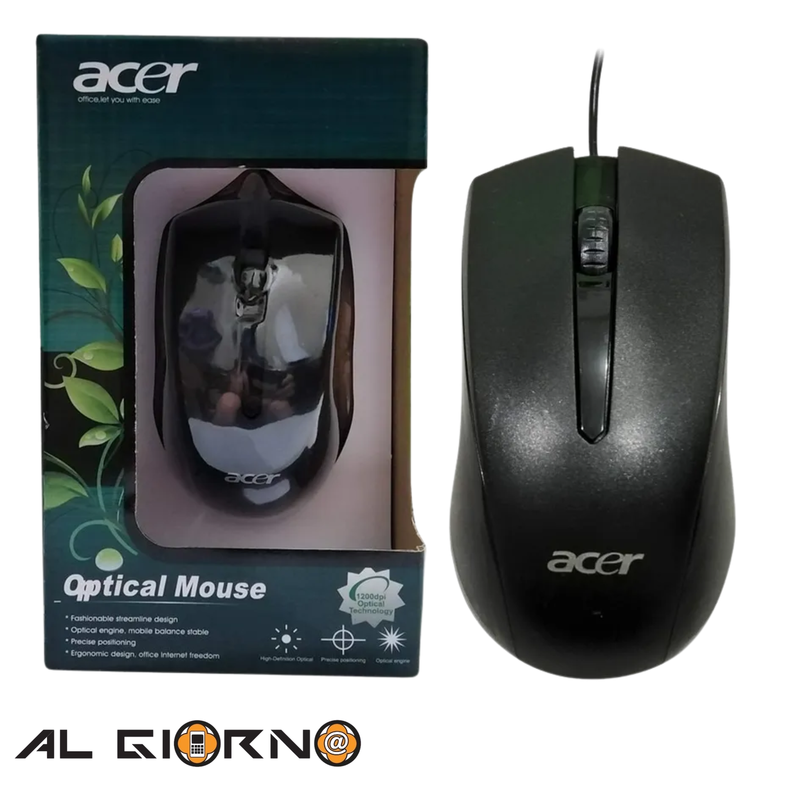 AG7828_IMG_0 Mouse Alámbrico Acer Optico 1200DPI - Imagen 1